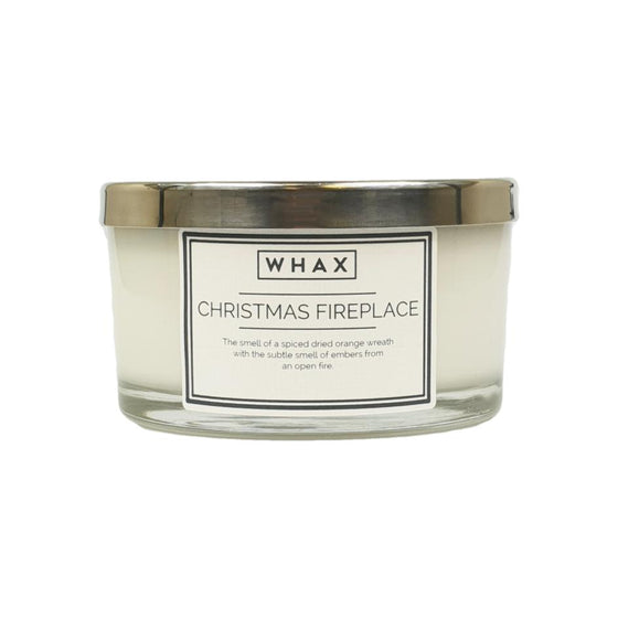 3 wick Christmas Fireplace Scented Candle