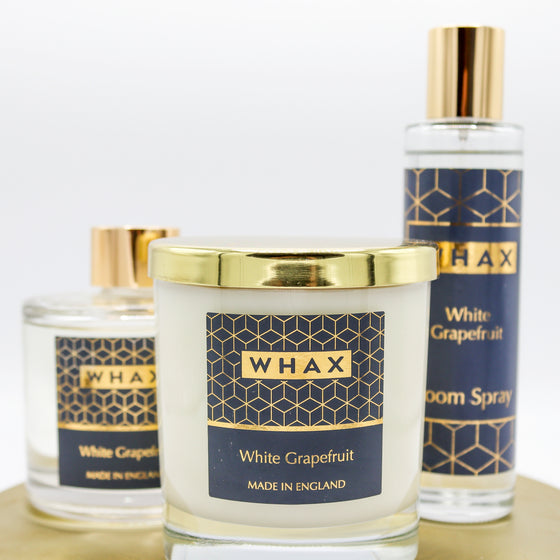 white grapefruit scented candle | fragrance diffuser and room spray | whax.co.uk | gift for her